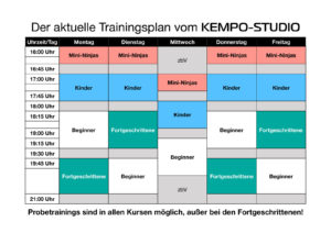 Der neue Trainingsplan vom KEMPO-STUDIO